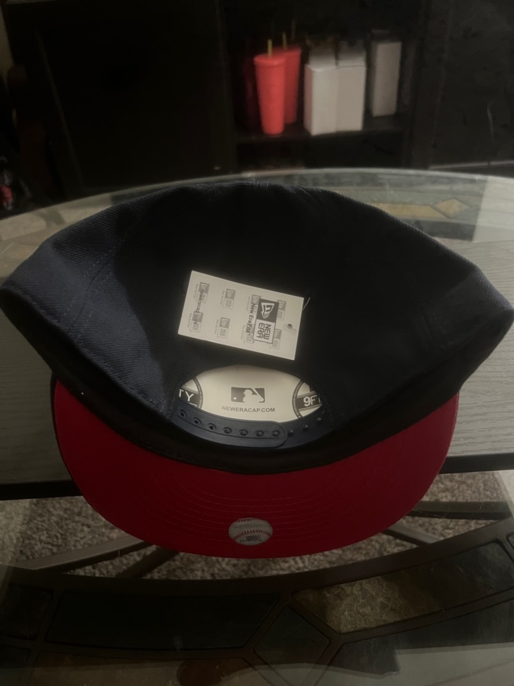 New Era Navy Atlanta Braves 9FIFTY Snapback Hat - Picture 2 of 3